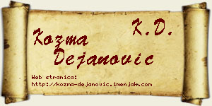 Kozma Dejanović vizit kartica